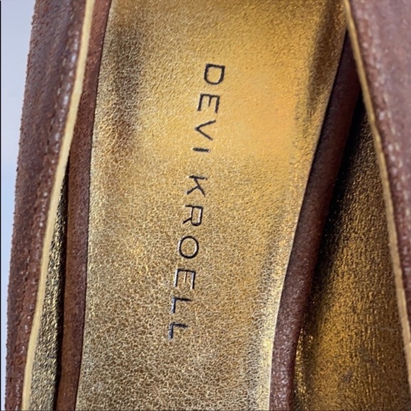 Devi Kroell Brown Square Toe Pumps Size 35.5 - Picture 5 of 9